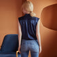 Custom Pure Silk Pointed Peter Pan Collar Sleeveless Blouse | Auri | 22 Momme Silk Charmeuse