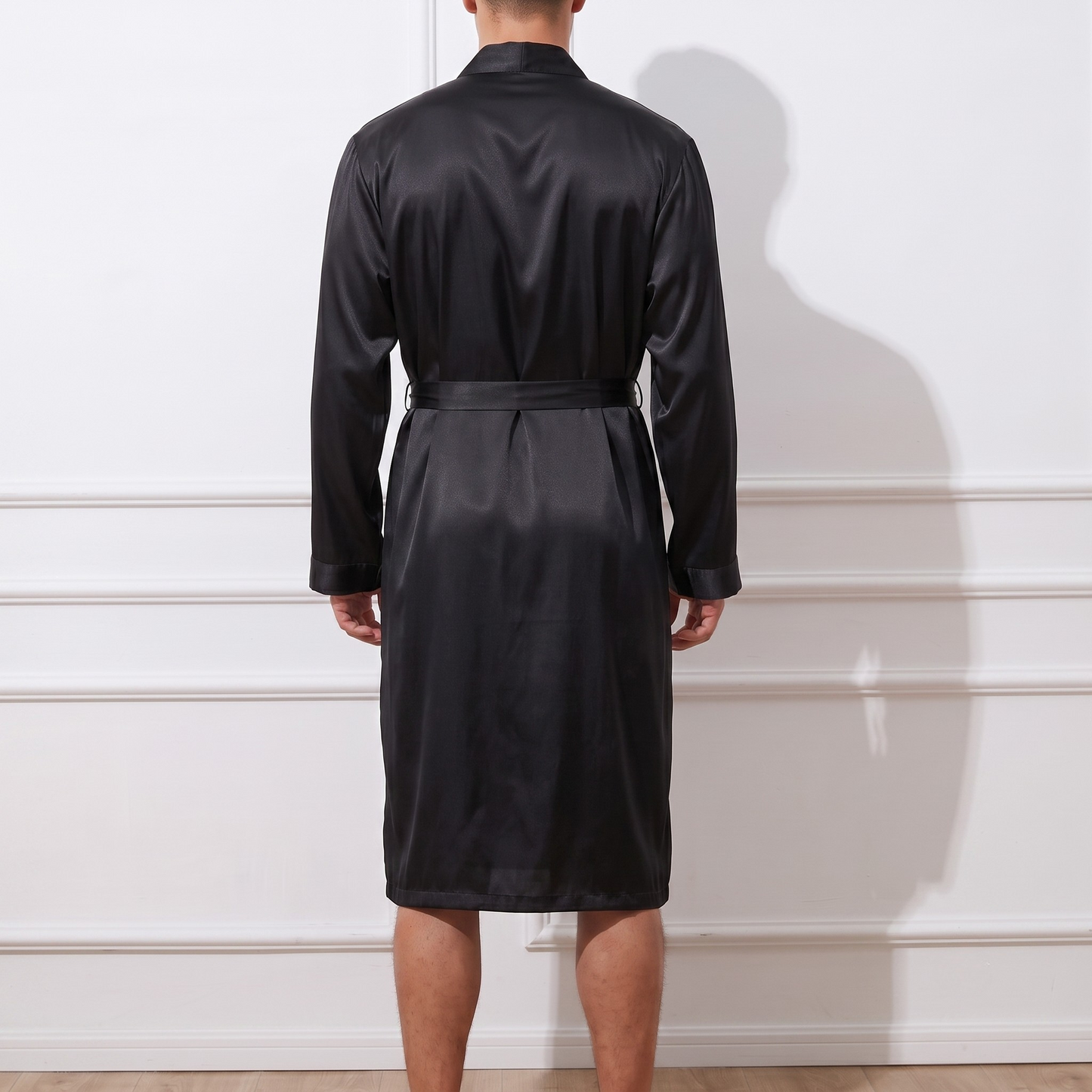 Custom Pure Mulberry Silk Men's Robe | Frederick | Long Sleeve with Pockets | 22 Momme | Float Collection