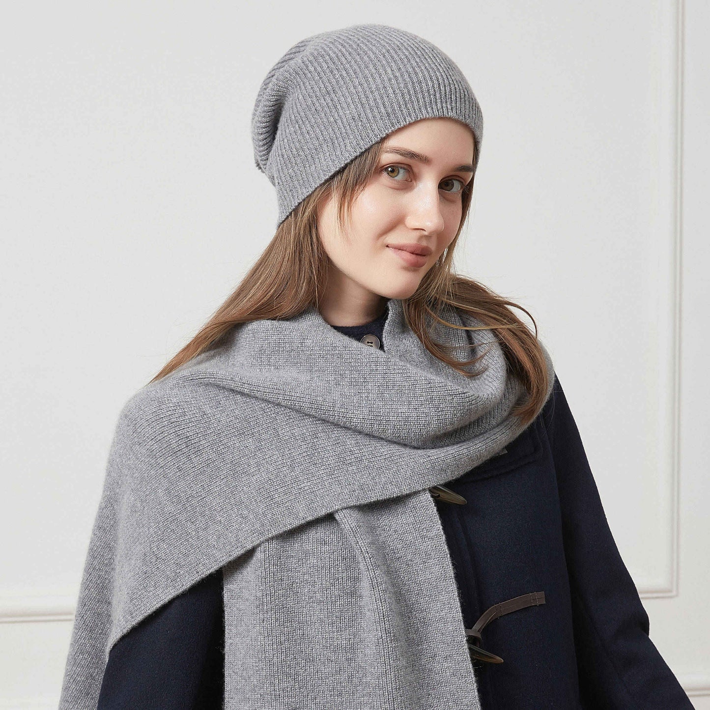 Mulberry Silk Lined Cashmere Beanie, Scarf or Set | Customized Knit Winter Hat for Men and Women