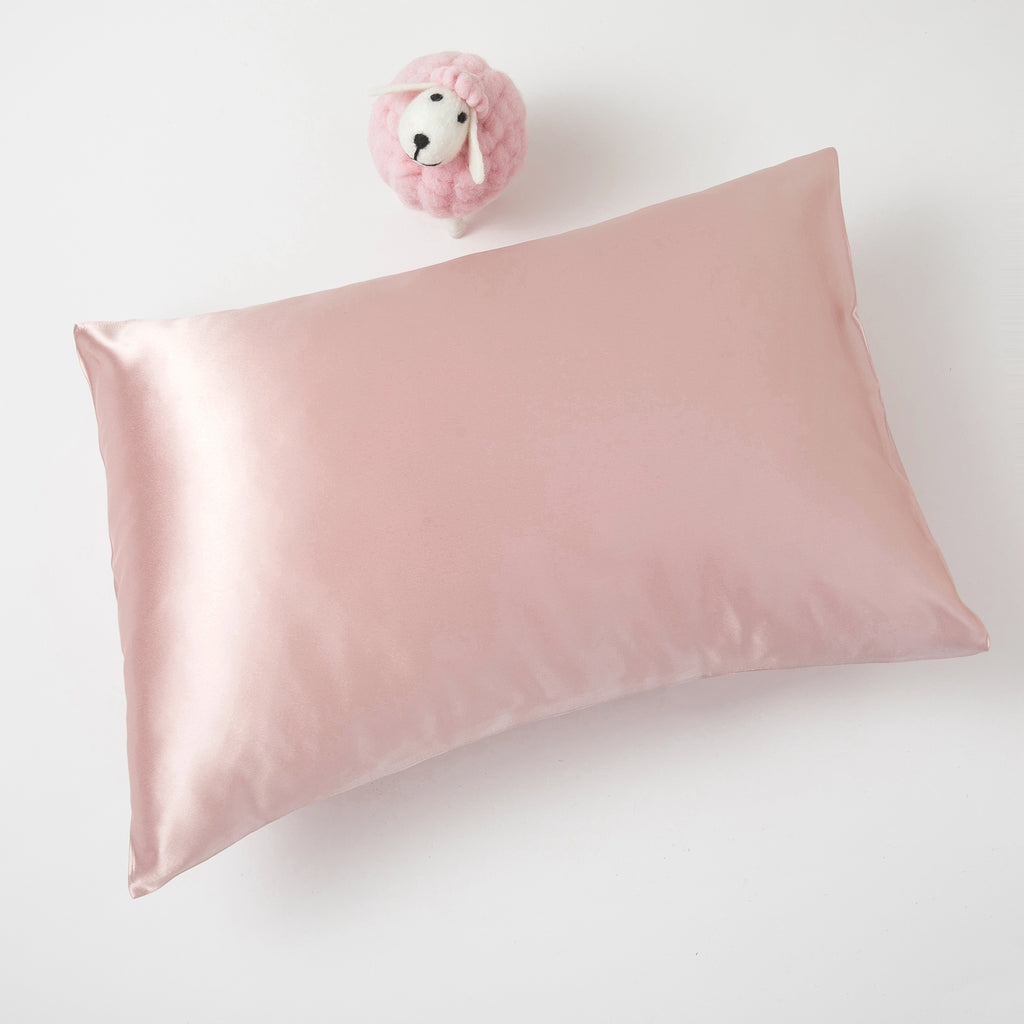 Baby Pink Pure Mulberry Silk Pillowcase | Toddler Size | 22 Momme | Float Collection