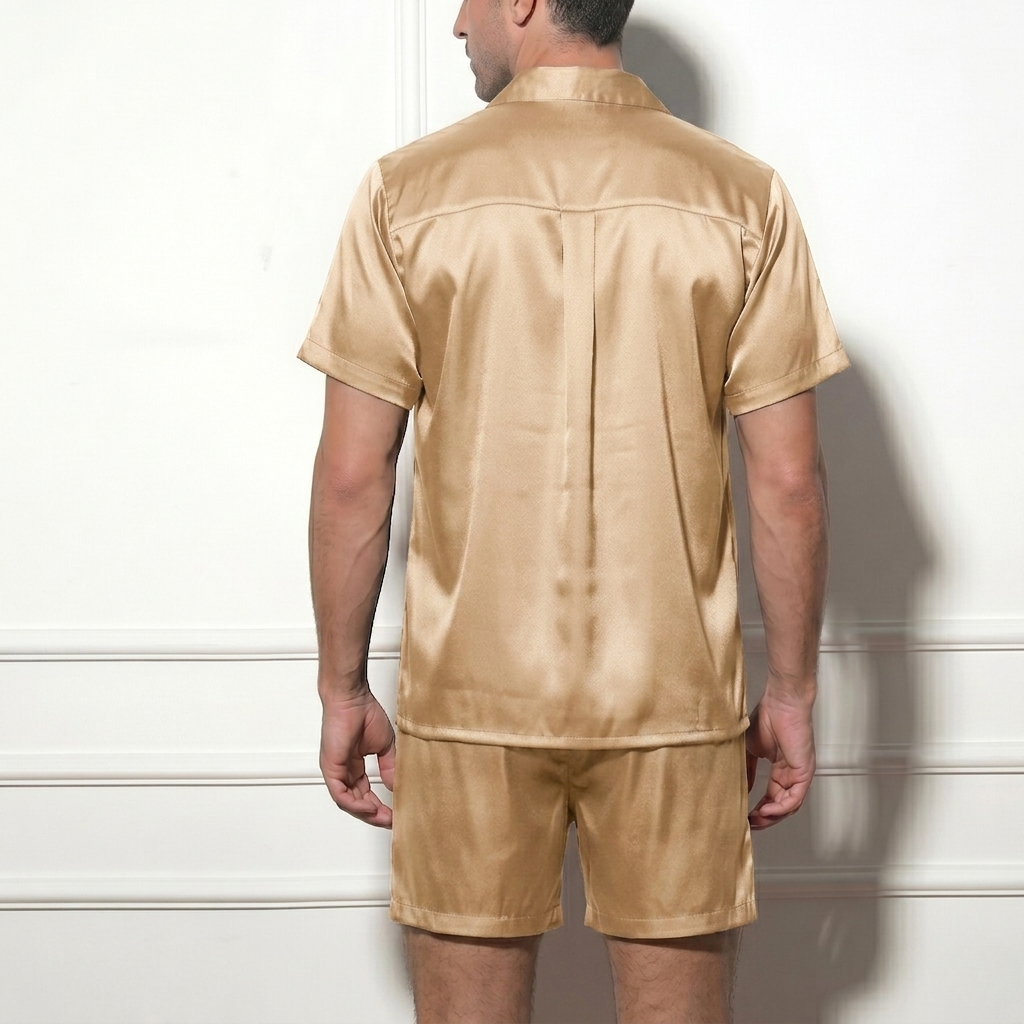 Custom Pure Mulberry Silk Men's Shirt and Shorts | Short Sleeve and Relaxed Fit | 19 Momme | Soar Collection