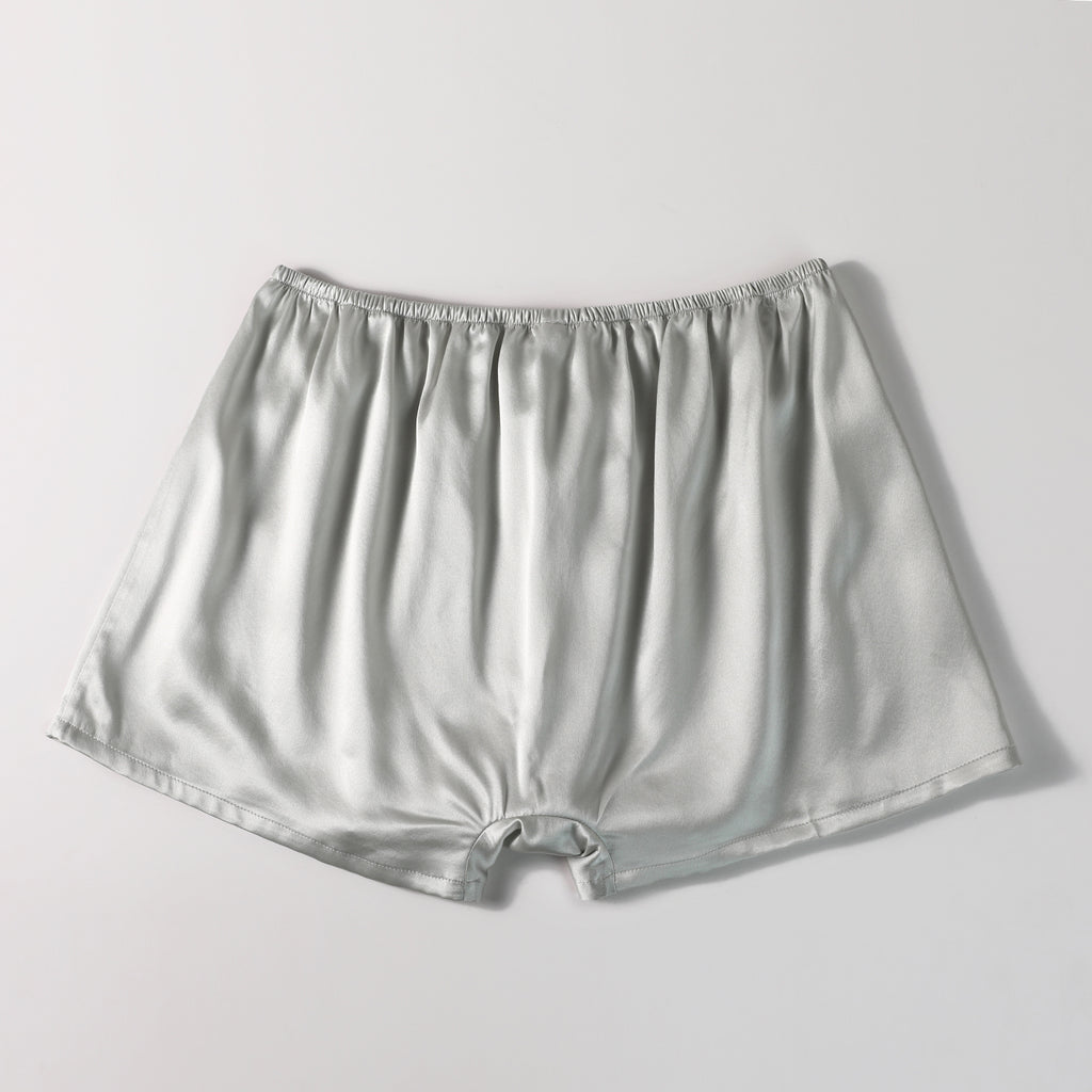 Silver Grey Pure Mulberry Silk Men's Trunks | Low Rise | 19 Momme | Soar Collection