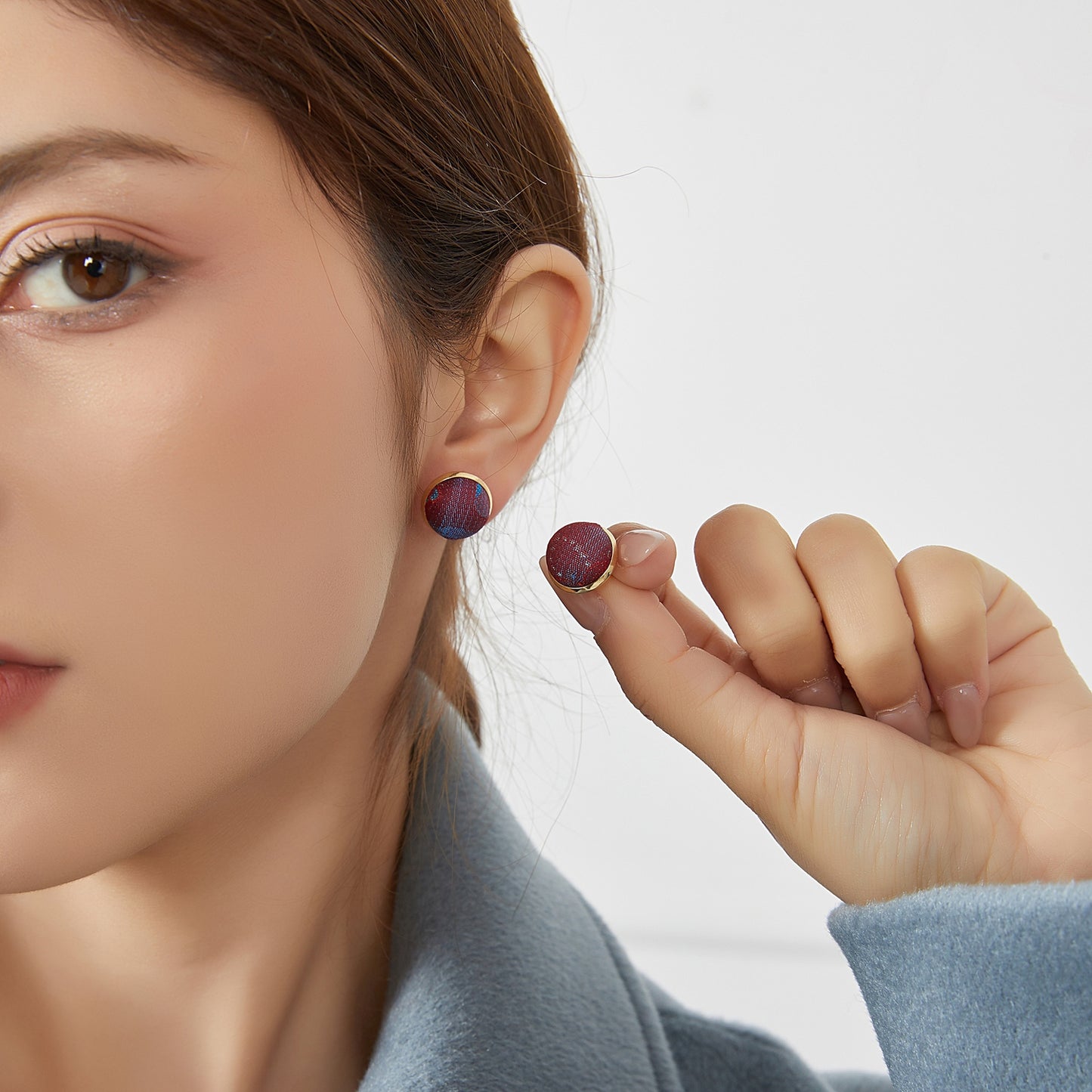 Pure Silk Brocade Earrings | Pheiffer Beach | Stud Earrings | Shine Collection
