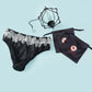Butterfly Effect | Custom Pure Pure Silk Bikini Pantie | Mid Waist | Black and White Lace on Mulberry Silk | Brush Collection