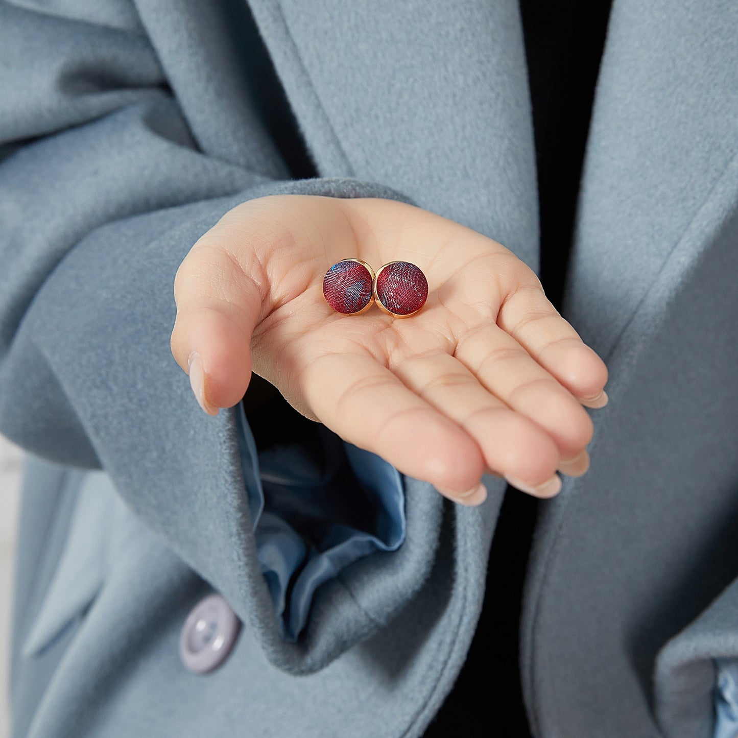 Pure Silk Brocade Earrings | Pheiffer Beach | Stud Earrings | Shine Collection
