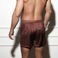 Deep Coffee Pure Mulberry Silk Men's Boxers | Mid Rise with Button Closure | 19 Momme | Soar Collection