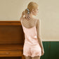 Powder Pink Pure Mulberry Silk Camisole | Mid Waist Scallop Shorts | Lingerie Set | Spaghetti Strap Top | Bridesmaids Gift | Soar Collection