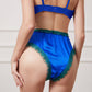 Blue Lagoon | Custom Pure Silk Brazilian Pantie | High Waist | Lace on Mulberry Silk | Bridal Lingerie | Brush Collection