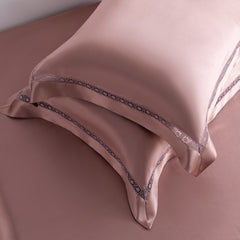 Tuscany Pink 32 Momme Silk 5-Piece Bedding Set in Queen Size