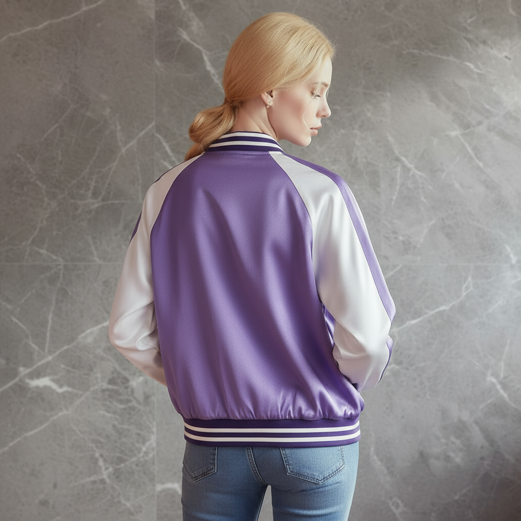 Custom Pure Silk Bomber Jacket | Justine | 22 Momme Silk Charmeuse