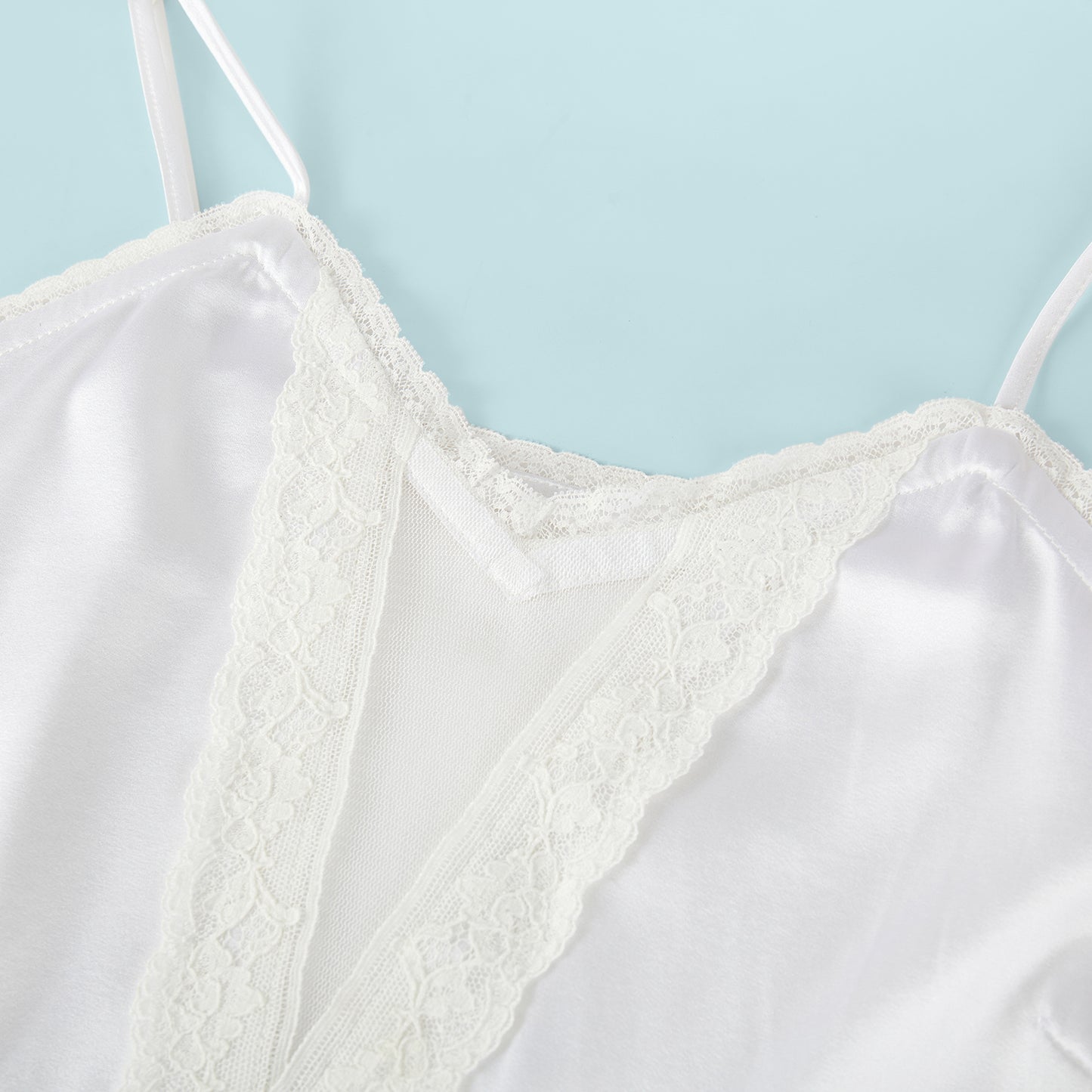 Custom Pure Silk Chemise with French Cotton Lace | Althea Chemise | V-Neck Bridal Shift Spaghetti Straps | Mulberry Silk Nightwear for Women