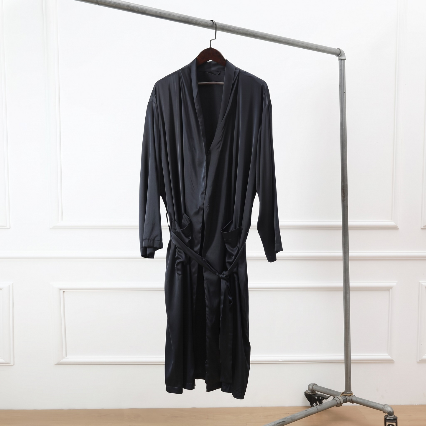 Custom Pure Mulberry Silk Men's Robe | Frederick | Long Sleeve with Pockets | 22 Momme | Float Collection