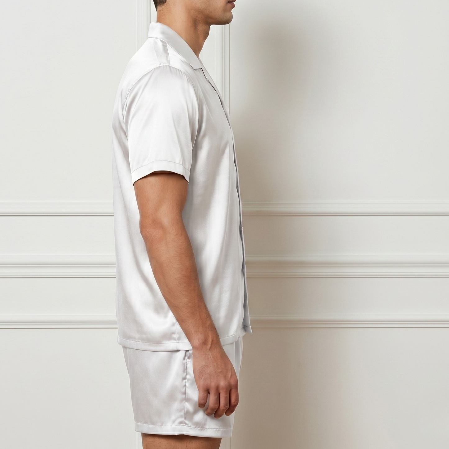 Custom Pure Mulberry Silk Men's Shirt and Shorts | Short Sleeve and Relaxed Fit | 19 Momme | Soar Collection