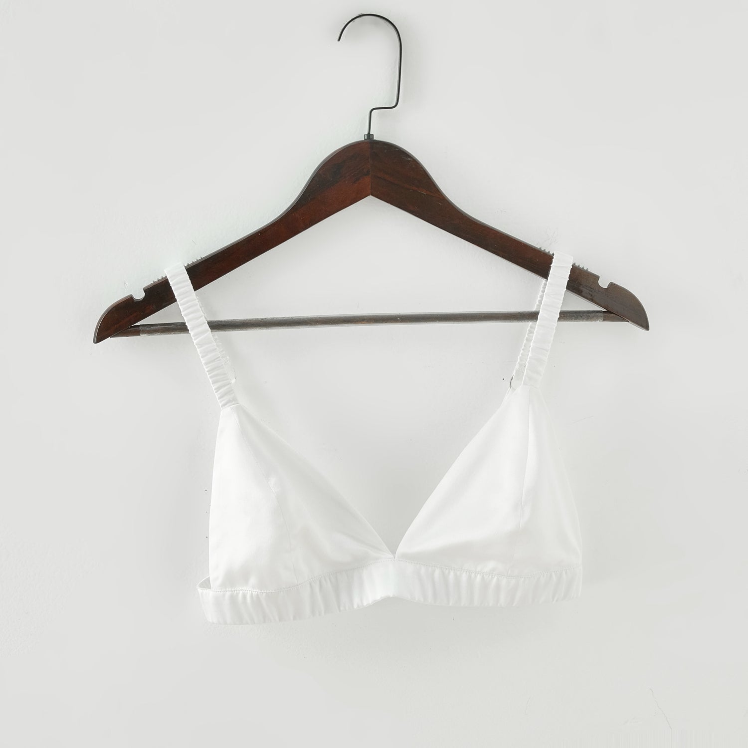 White Pure Silk Bralettes No Padding No Wire Soft Strokes Silk