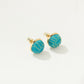 Pure Silk Brocade Earrings | Turquoise Water | Stud Earrings | Shine Collection