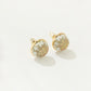 Pure Silk Brocade Earrings | Gold Peony | Stud Earrings | Shine Collection