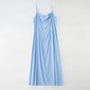 Baby Blue Cowl Neck Silk Slip Dress 1X