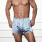 Steel Blue Pure Mulberry Silk Men's Trunks | Mid Rise | 19 Momme | Soar Collection
