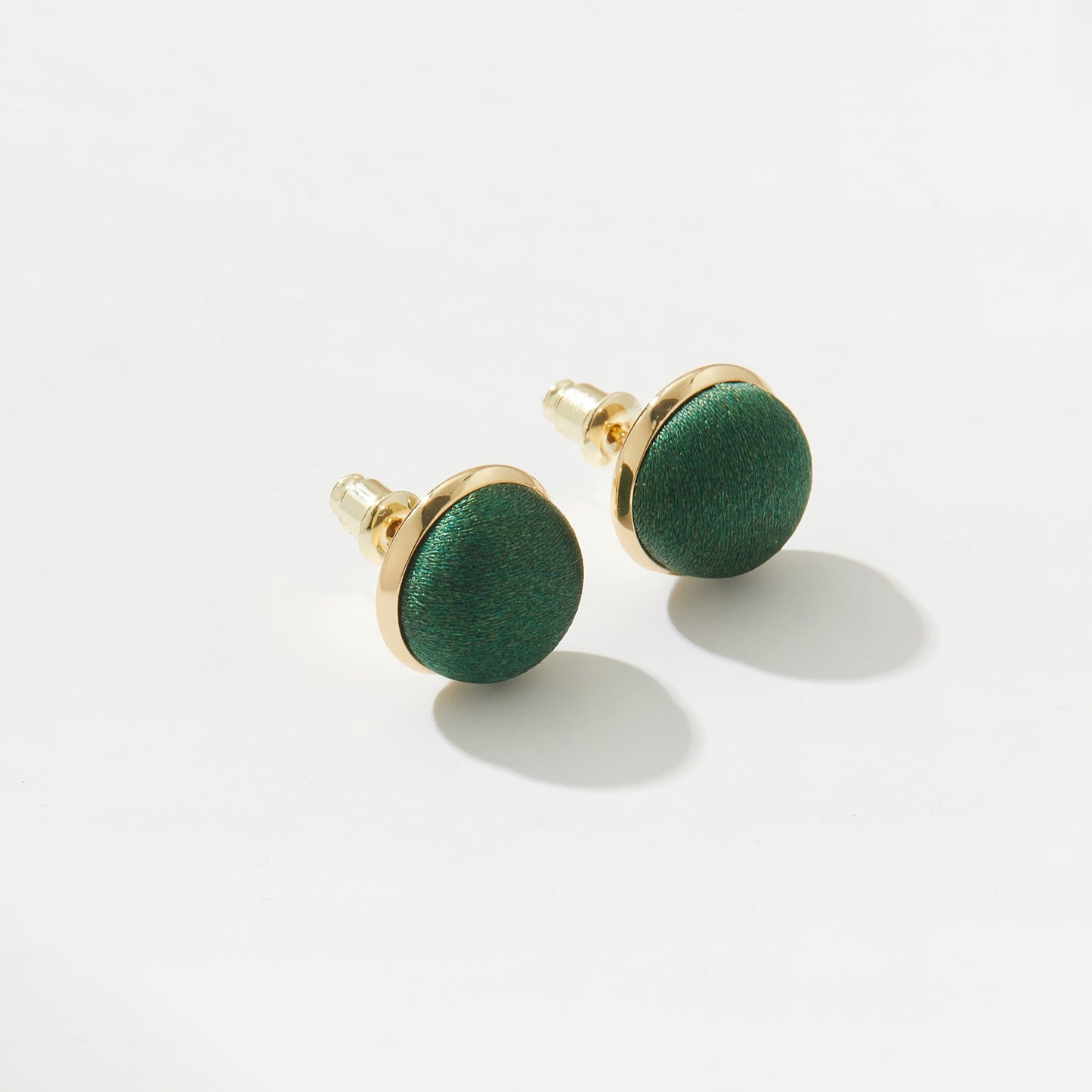 Pure Silk Brocade Earrings | Emerald Eyes | Stud Earrings | Shine Collection