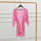 Custom Made Pure Silk and Lace | Robe Rosalie | Knee Length with Double Belts and Pockets | 19 Momme | Soar Collection