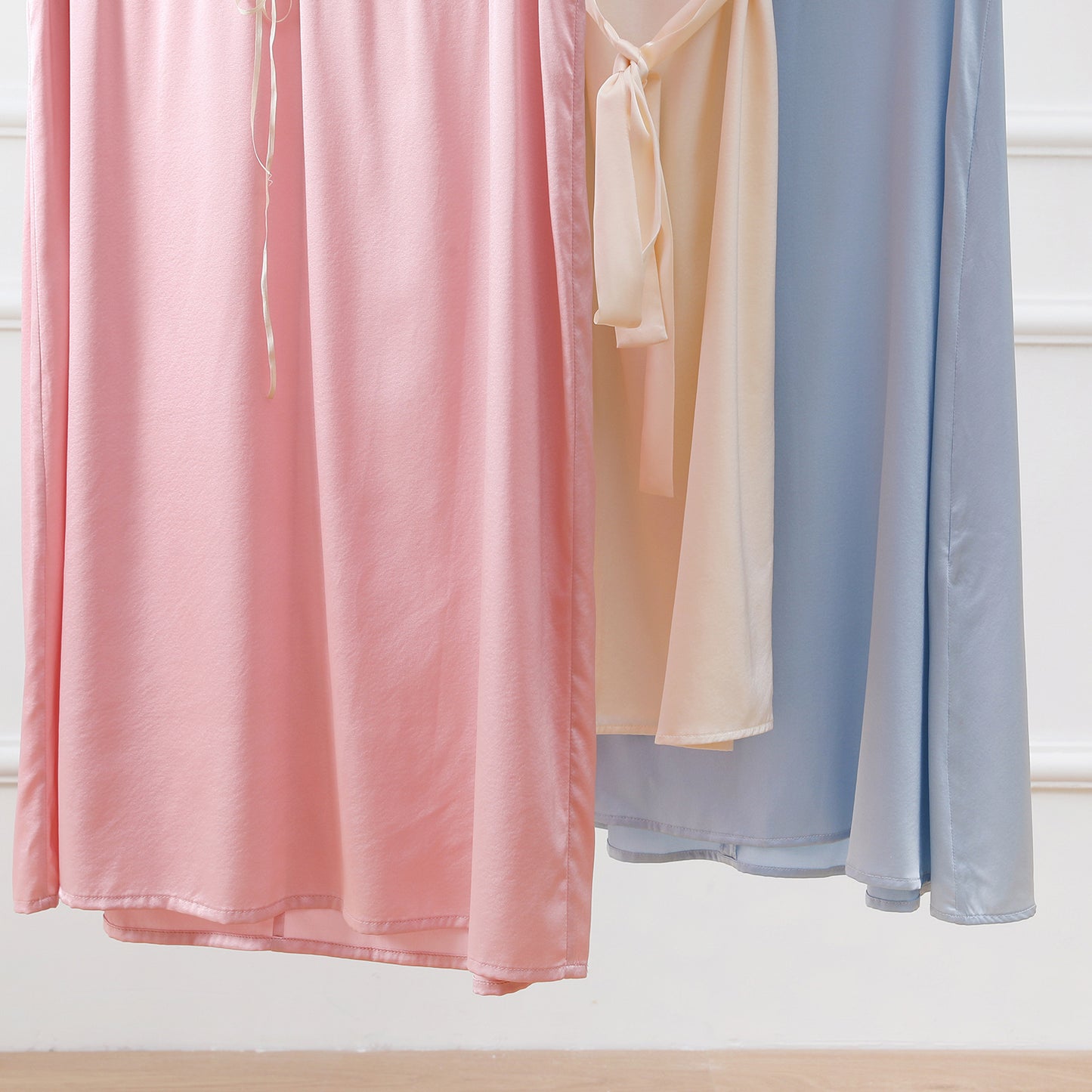 Custom Silk Lounge Dress Celeste | Vintage Inspired V Neck Dress with Layered Sleeves
