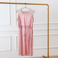 Custom Silk Lounge Dress Estelle | Vintage Inspired Round Neck Sleeveless Dress with Silk Belt