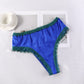 Blue Lagoon | Custom Pure Silk Brazilian Pantie | High Waist | Lace on Mulberry Silk | Bridal Lingerie | Brush Collection