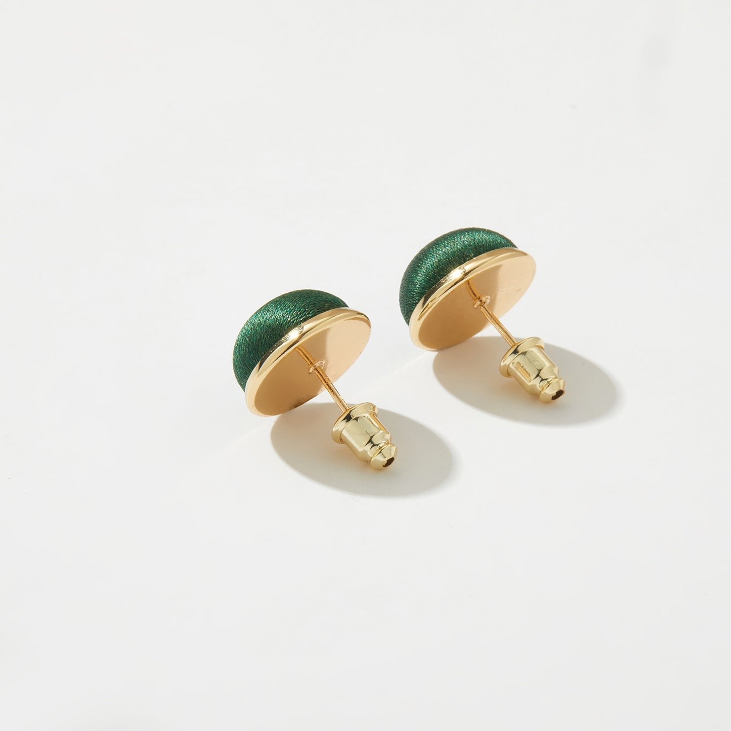Pure Silk Brocade Earrings | Emerald Eyes | Stud Earrings | Shine Collection