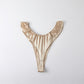 Champagne Pure Mulberry Silk T-String Panties | Mid to High Waist Thong | 22 Momme | Float Collection