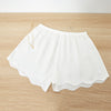 Pearl White Pure Mulberry Silk Camisole and Scalloped Shorts Set | 19 Momme Silk Charmeuse