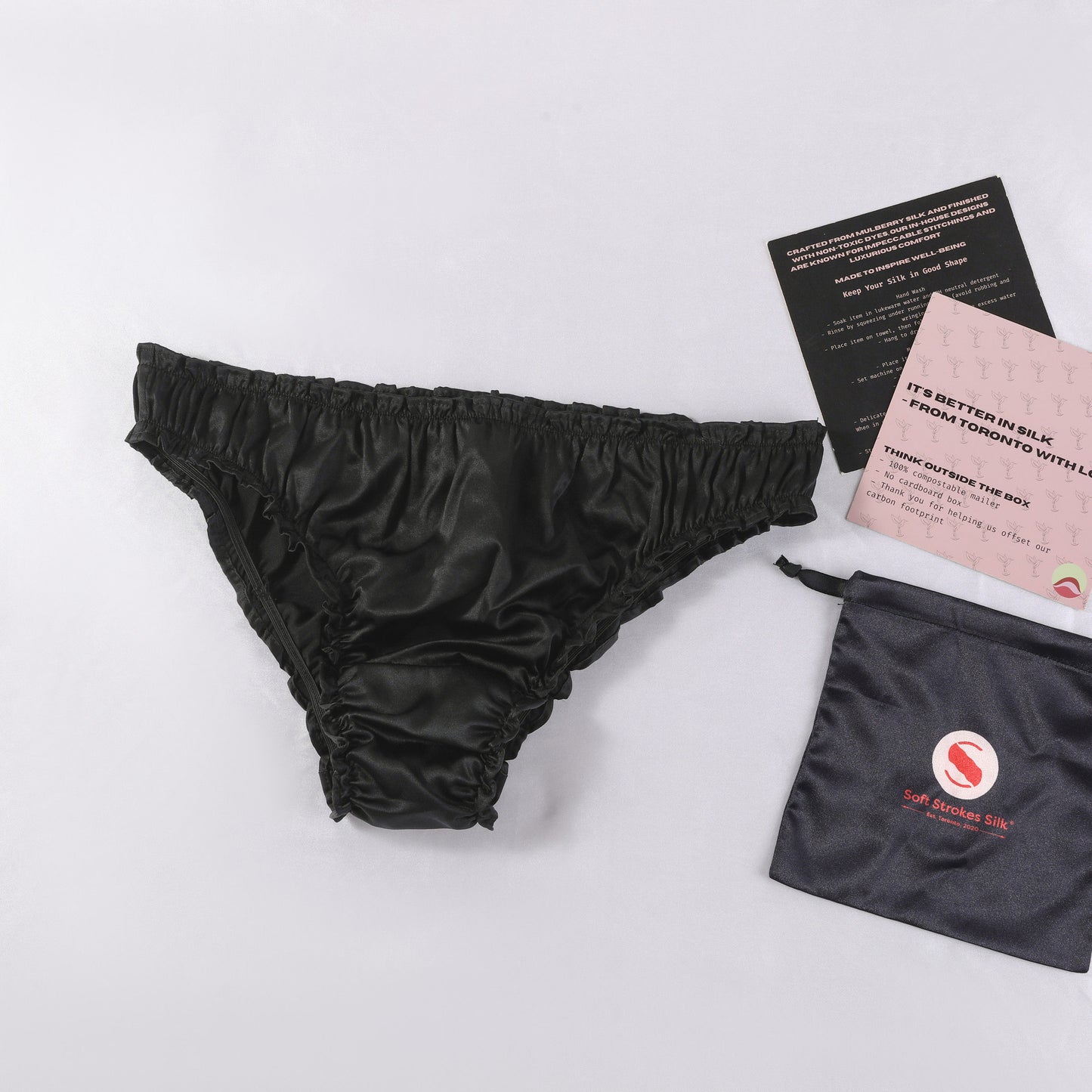 Sabrina | Custom Made Pure Mulberry Silk Bikini Panties | Mid Waist with Ruffles | 19 Momme | Float Collection