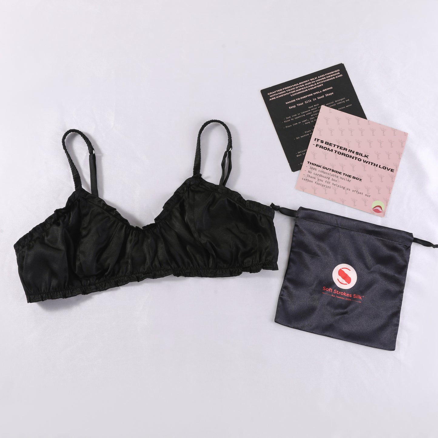 Custom Handmade Pure Silk Bralettes | Sabrina Bras | No Padding No Wire | 19 Momme Silk Charmeuse