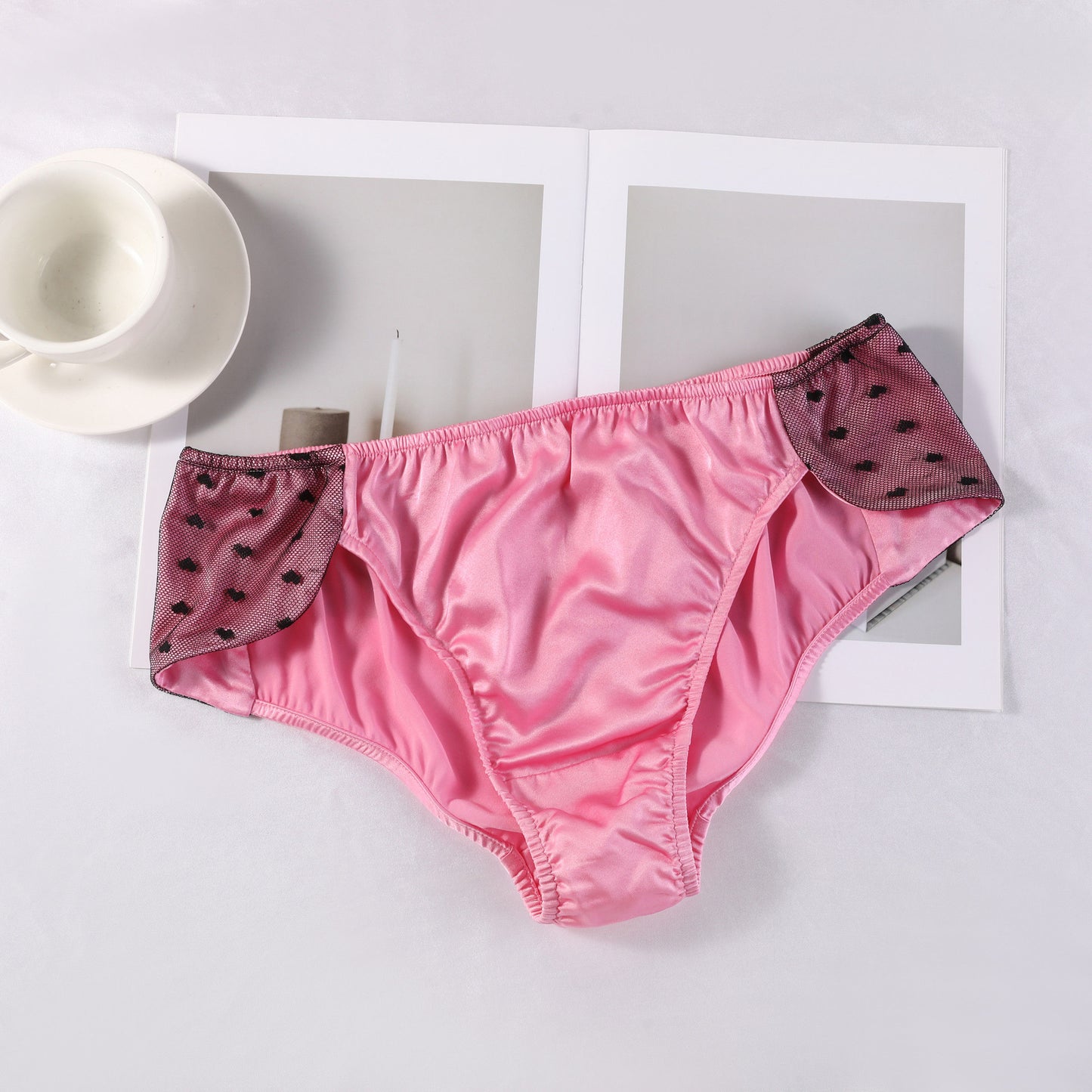 Sunday in Rome | Custom Pure Silk Bikini Pantie | Mid Waist | Lace on Mulberry Silk | Bridal Lingerie | Brush Collection