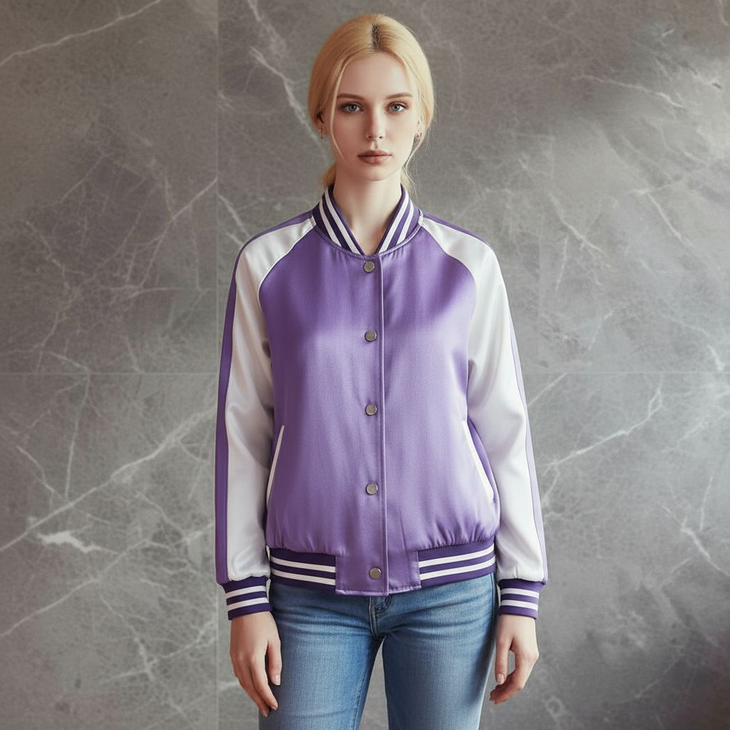 Custom Pure Silk Bomber Jacket | Justine | 22 Momme Silk Charmeuse