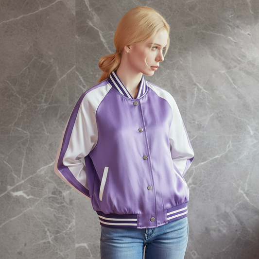 Custom Pure Silk Bomber Jacket | Justine | 22 Momme Silk Charmeuse