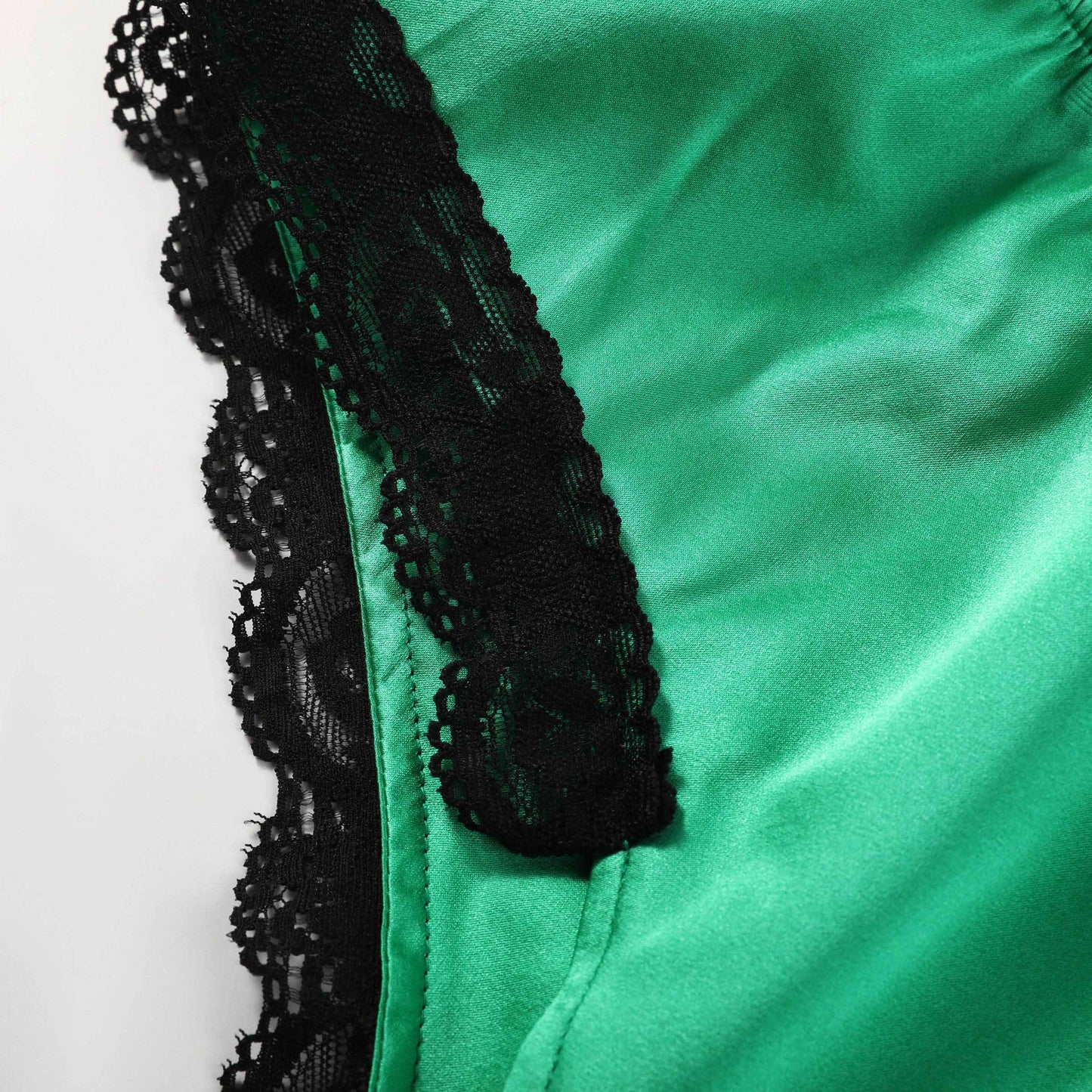 Emerald Jungle | Custom Pure Silk Brazilian Pantie | High Waist | Lace on Mulberry Silk | Bridal Lingerie | Brush Collection