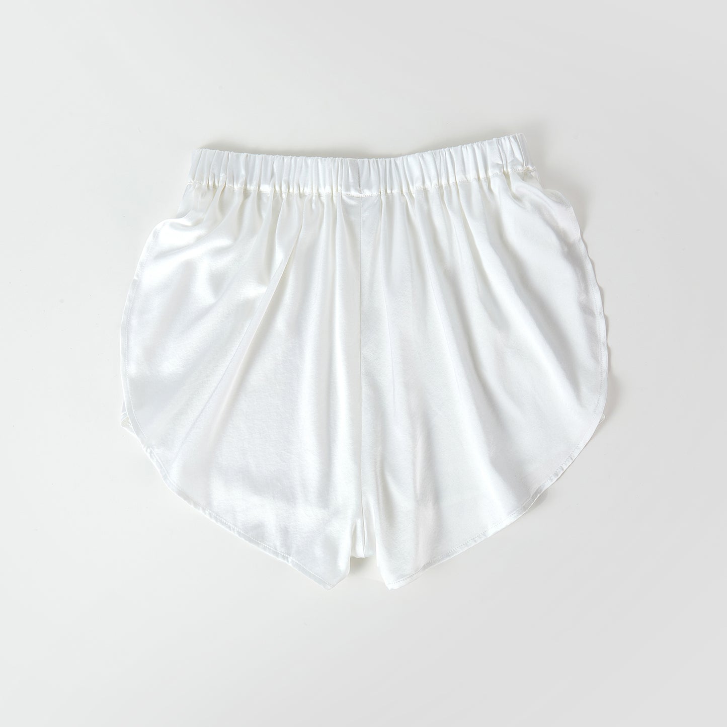 Pearl White Pure Mulberry Silk Petal Camisole Top | Mid-Waist Shorts | Silk Charmeuse Lingerie | Bridesmaid Gift Pj Set | Soar Collection