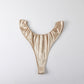 Champagne Pure Mulberry Silk T-String Panties | Mid to High Waist Thong | 22 Momme | Float Collection