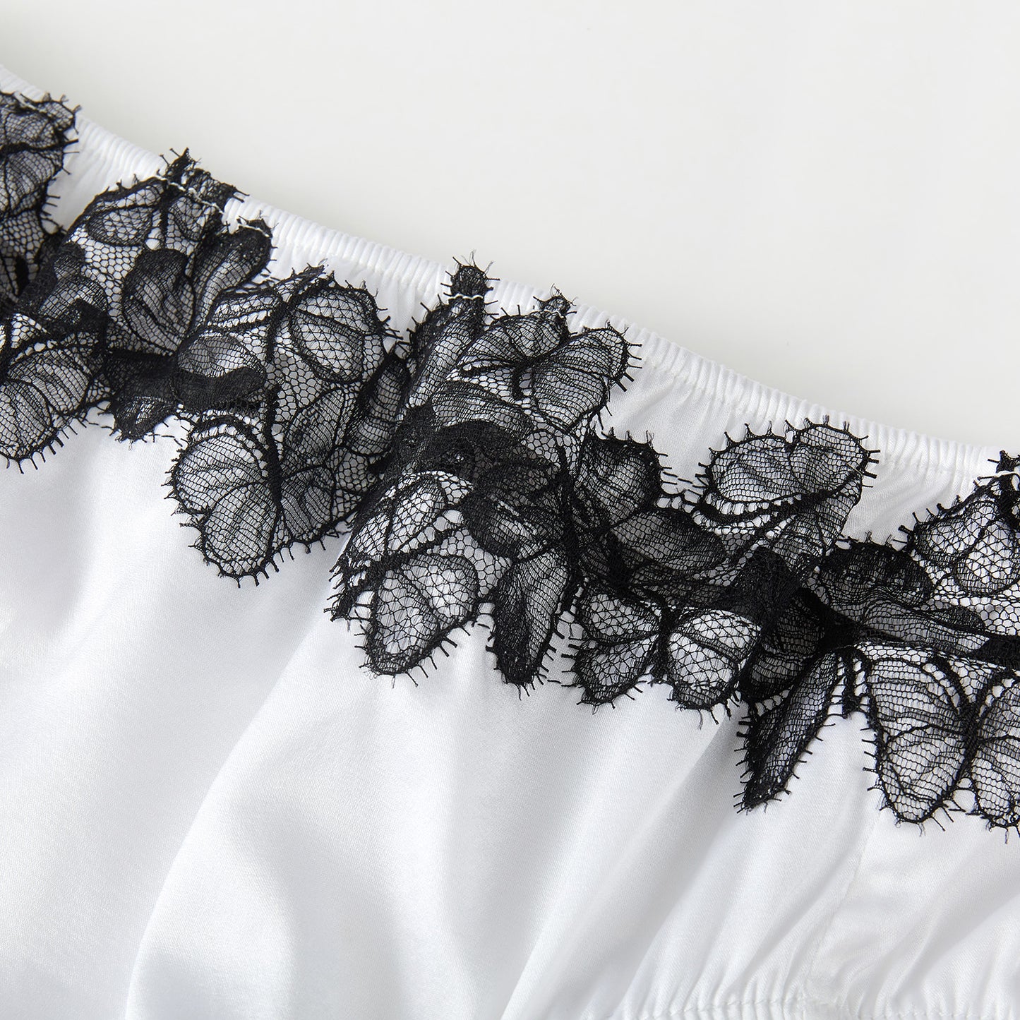 Butterfly Effect | Custom Pure Pure Silk Bikini Pantie | Mid Waist | Black and White Lace on Mulberry Silk | Brush Collection