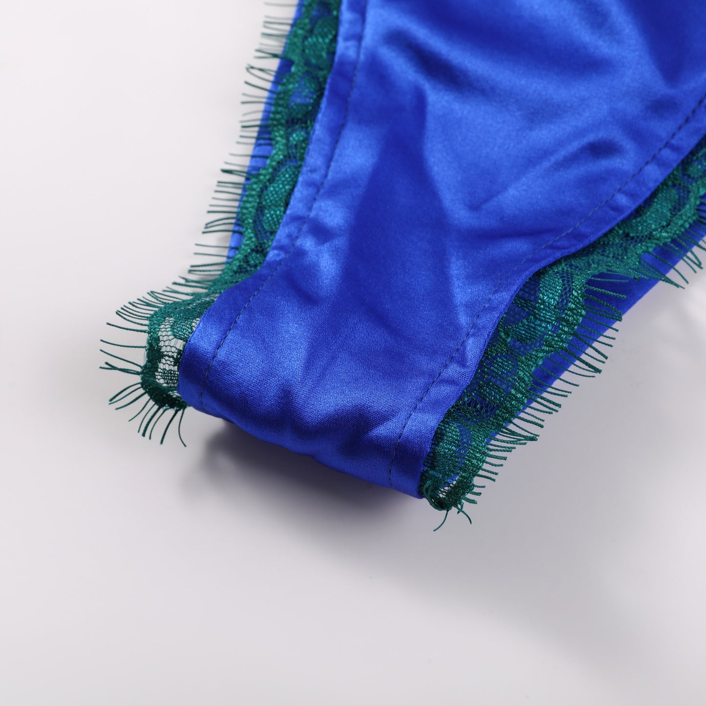 Blue Lagoon | Custom Pure Silk Brazilian Pantie | High Waist | Lace on Mulberry Silk | Bridal Lingerie | Brush Collection