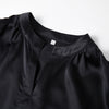 Pure Silk Long Sleeve Y-neck Blouse | Eshonai | 22 Momme Silk Charmeuse