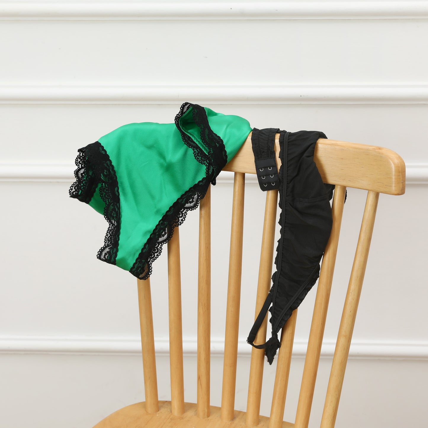 Emerald Jungle | Custom Pure Silk Brazilian Pantie | High Waist | Lace on Mulberry Silk | Bridal Lingerie | Brush Collection
