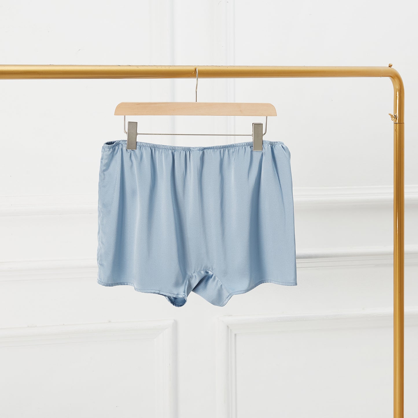Steel Blue Pure Mulberry Silk Men's Trunks | Mid Rise | 19 Momme | Soar Collection