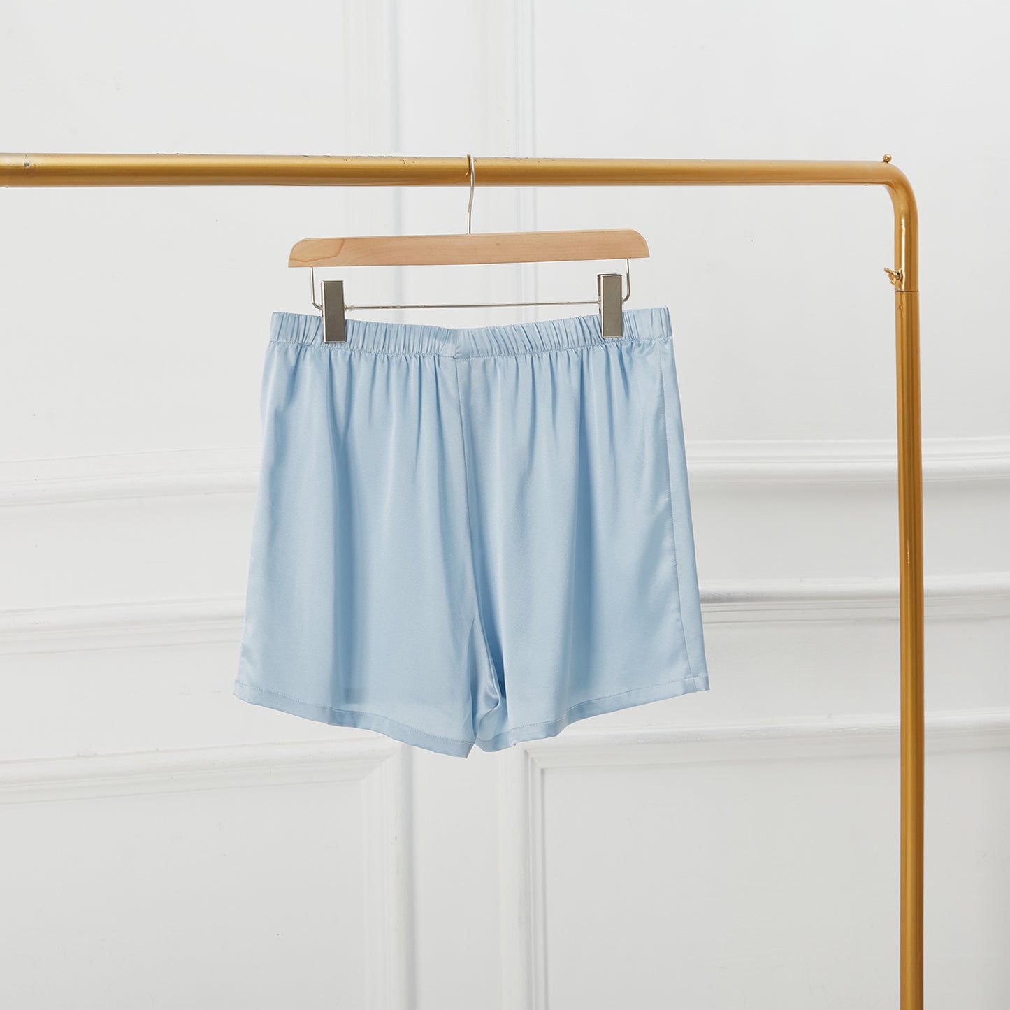 Cornflower Blue Pure Mulberry Silk Men's Boxers | Mid Rise with Button Closure | 19 Momme | Soar Collection