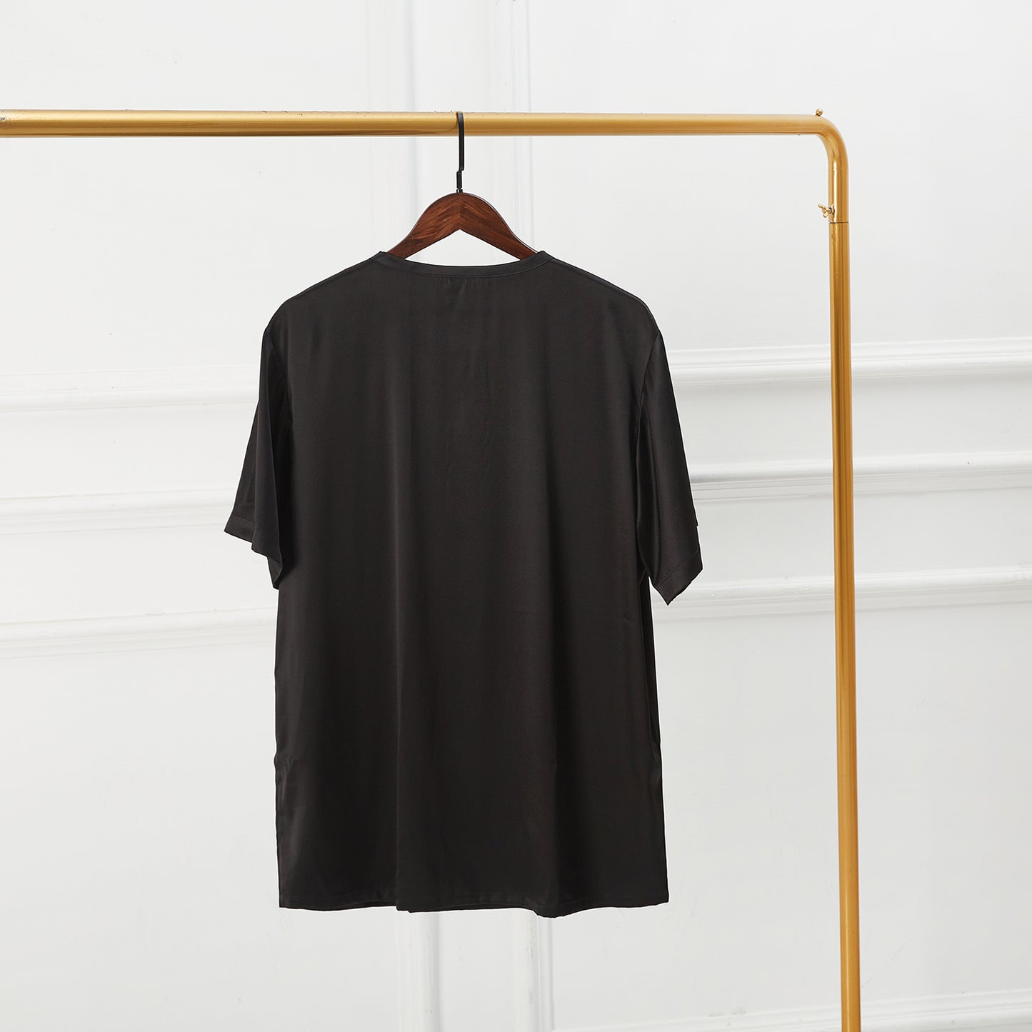 Custom Pure Mulberry Silk Men's T-Shirt | Henley Collar, Short Sleeve and Relaxed Fit | 19 Momme | Soar Collection