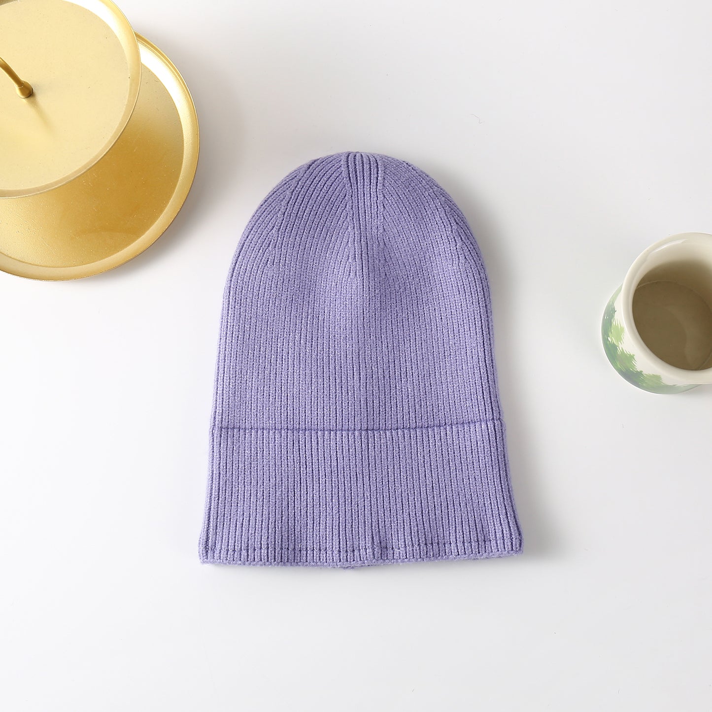 Mulberry Silk Lined Cashmere Beanie | Customized Knit Winter Hat for Men and Women