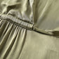 Custom Silk Dress Bianca | Knee Length Shawl Collar Casual Dress with Pockets