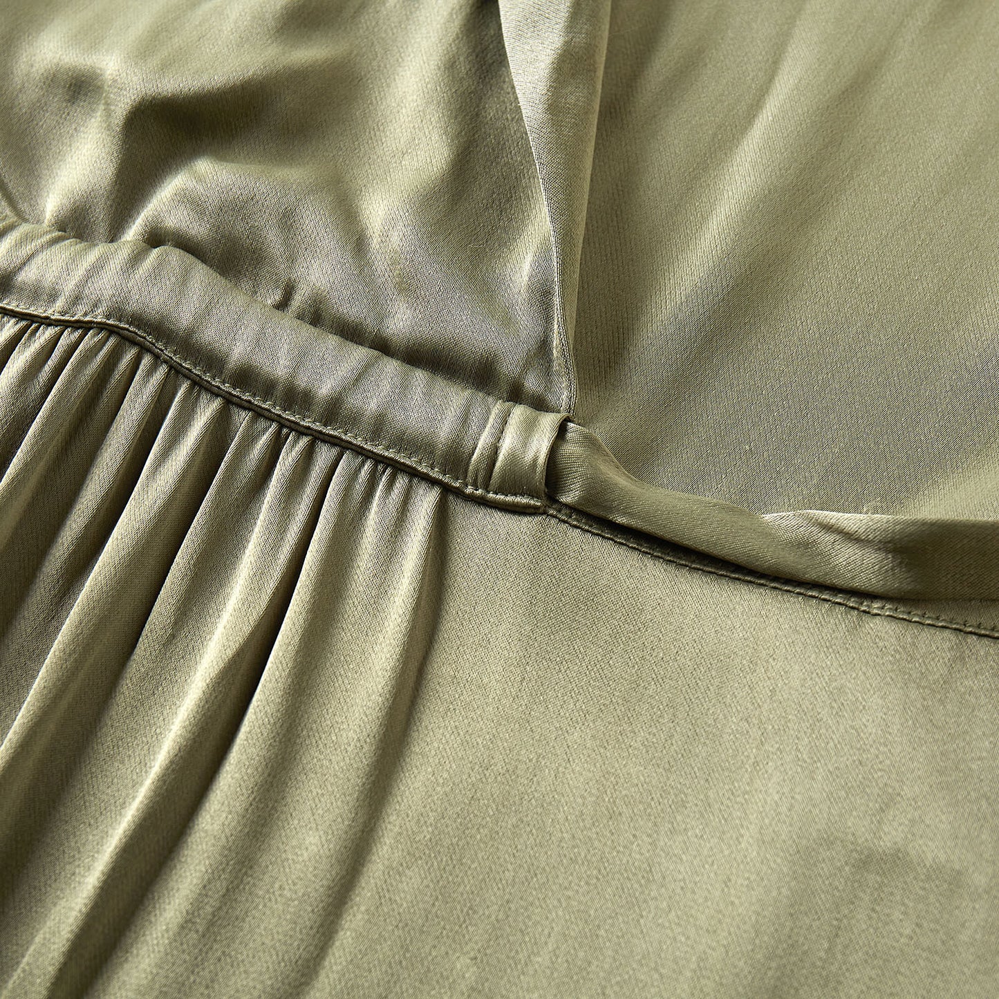 Custom Silk Dress Bianca | Knee Length Shawl Collar Casual Dress with Pockets