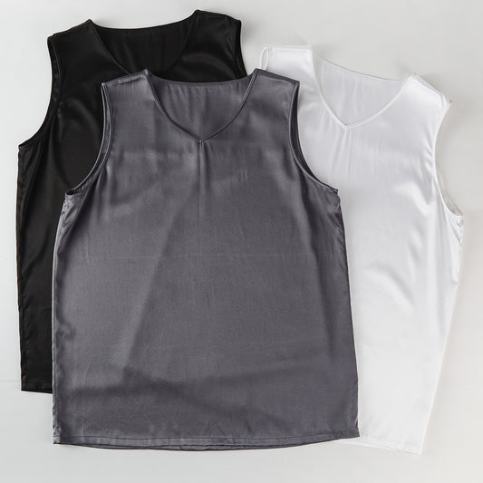 Sample Pure Mulberry Silk Men's Top Size M | Sleeveless and Relaxed Fit | 19 Momme