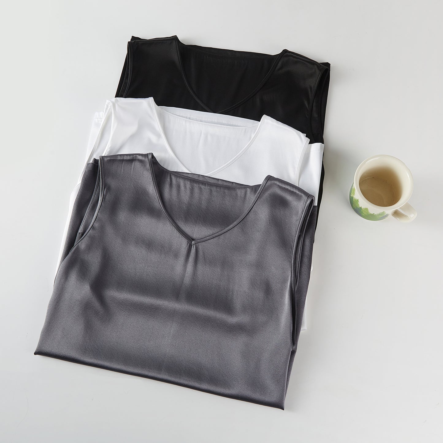 Custom Pure Mulberry Silk Men's Top | Sleeveless and Relaxed Fit | 19 Momme | Soar Collection